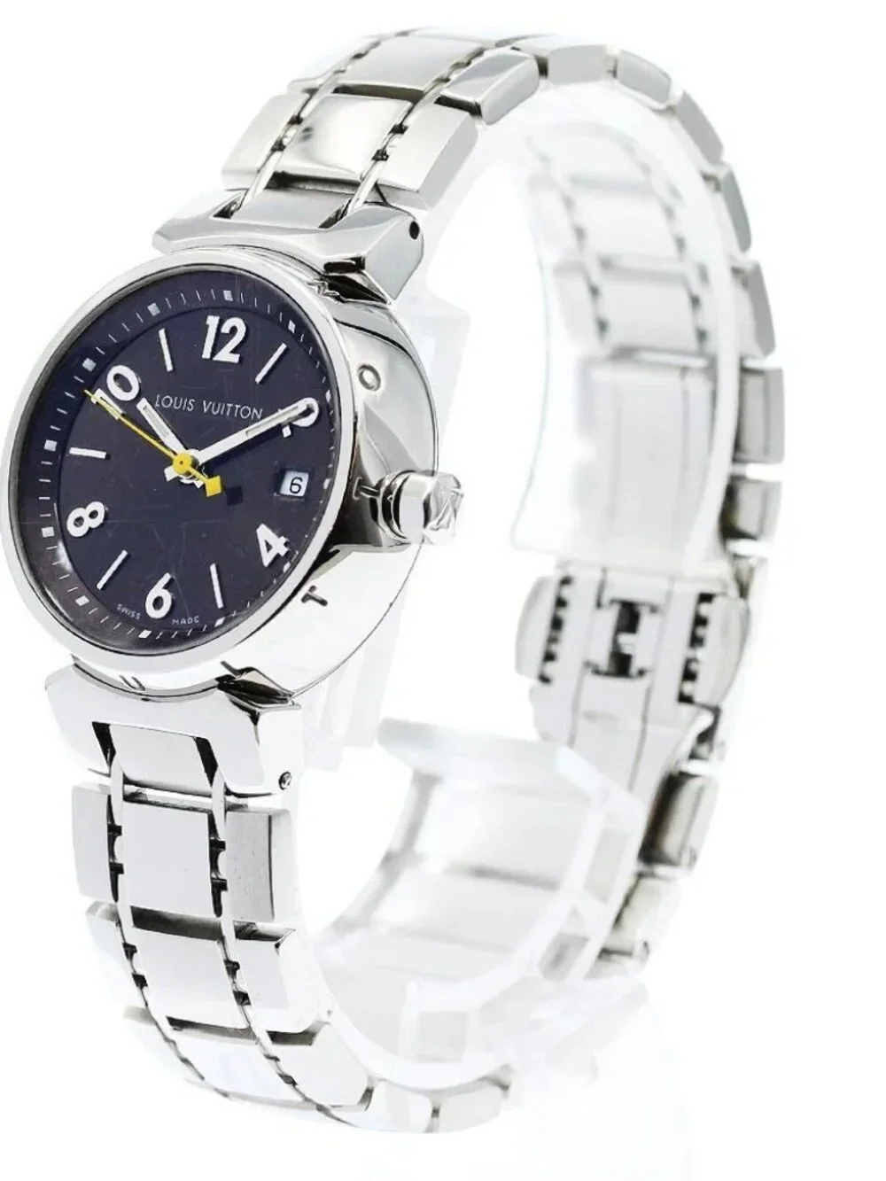 LOUIS VUITTON Tambour Q1211 Date Brown Dial Quartz Ladies Watch_960246